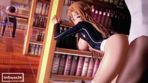 Asuna cant be silent in the library