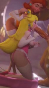 daisy helps peach to fuck huge cock